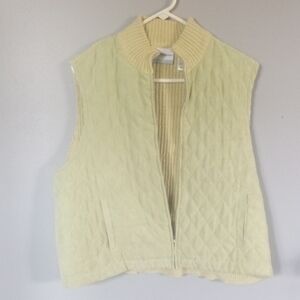 Alfred Dunner Women's Quilted Vest Light Green Size Medium Petite
